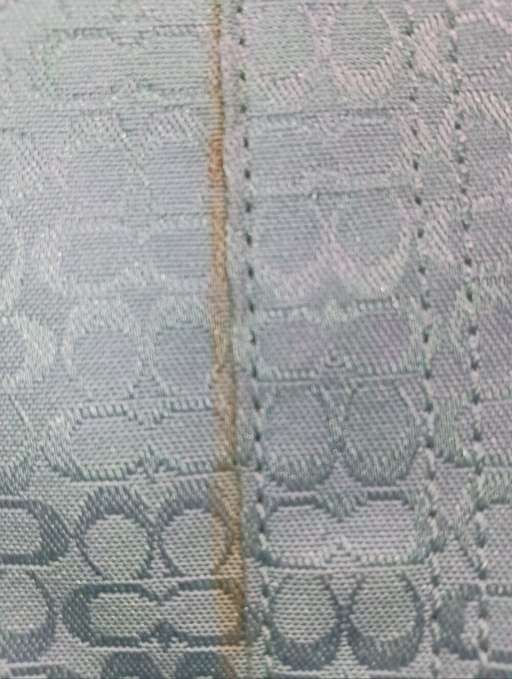 Coach Light Blue Signature Canvas Shoulder Bag with Cream Trim - Picture 2 of 8